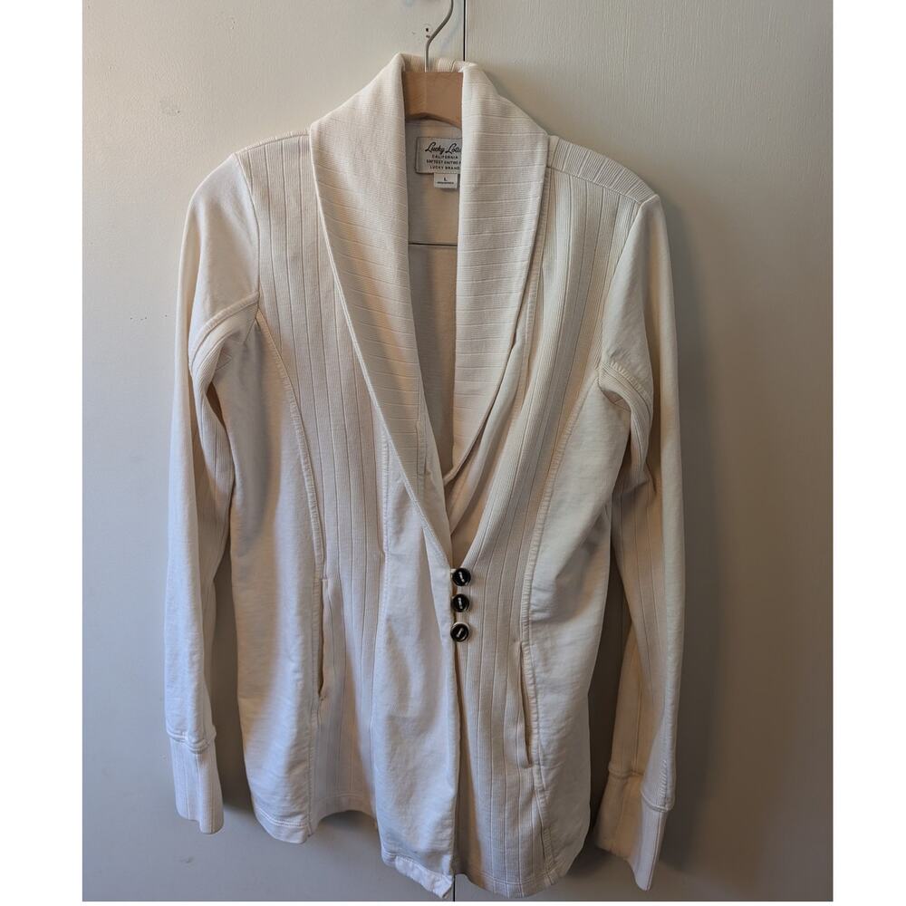 Lucky Lotus White Cardigan Lucky Brand